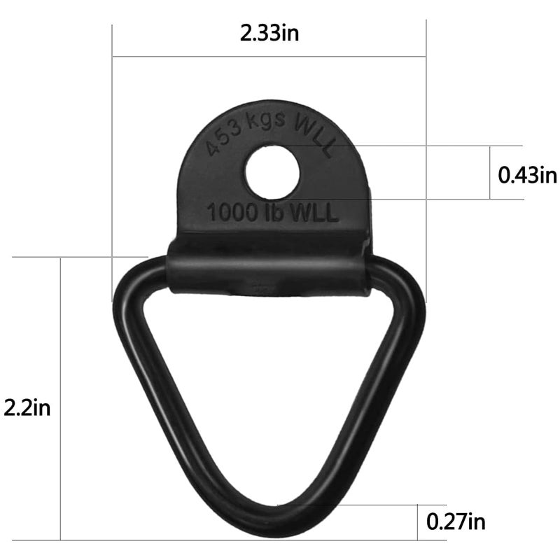 Sporthfish Cargo Tie-Down Anchors,4-Pack Black Steel V-Ring Bolton Trailer Cargo Tie Down,for Trailers,Trucks and Warehouses Replacement for D-Ring Plastic Flush Mount Pan Fitting Tie-Downs - Image 2